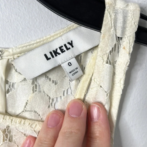 Likely Ivory Lace Fit & Flare Sleeveless Mini Dress - Picture 4 of 7